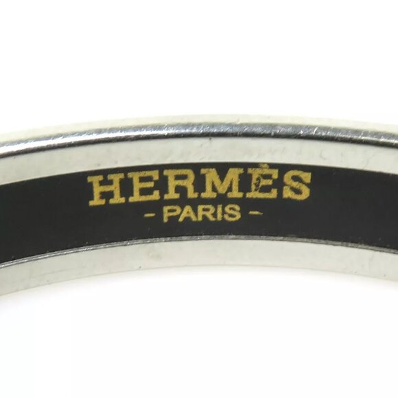 HERMES Cloisonne Bangle Bracelet Purple/Silver Metal/Enamel - Picture 8 of 8